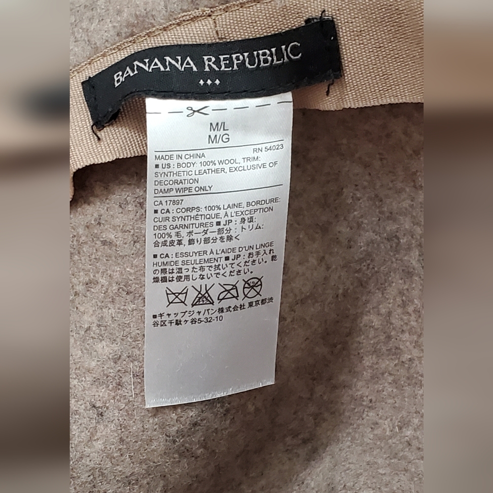 Banana Republic 100% Wool Fedora Hat, Neutral Brown, M/L, NEVER WORN! - Picture 5 of 14